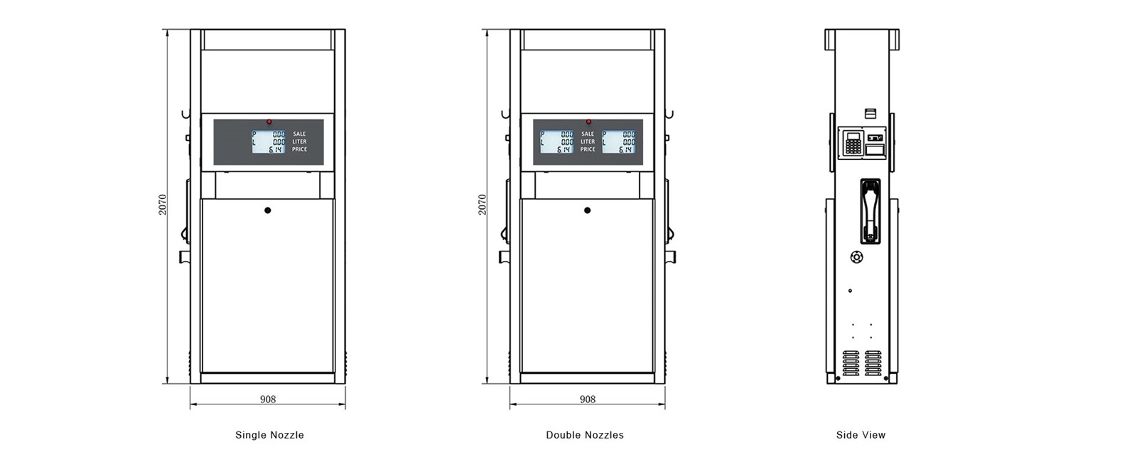 fuel dispenser size fuel dispenser size